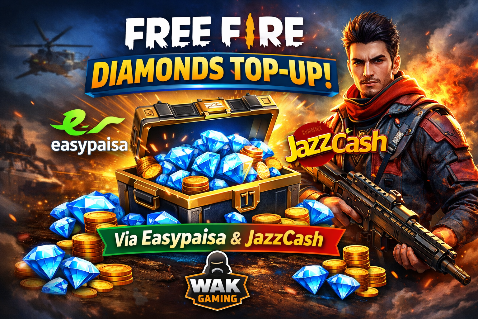 Read more about the article Free Fire Diamonds Top-Up Easypaisa, JazzCash (2026)